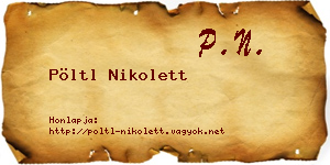 Pöltl Nikolett névjegykártya